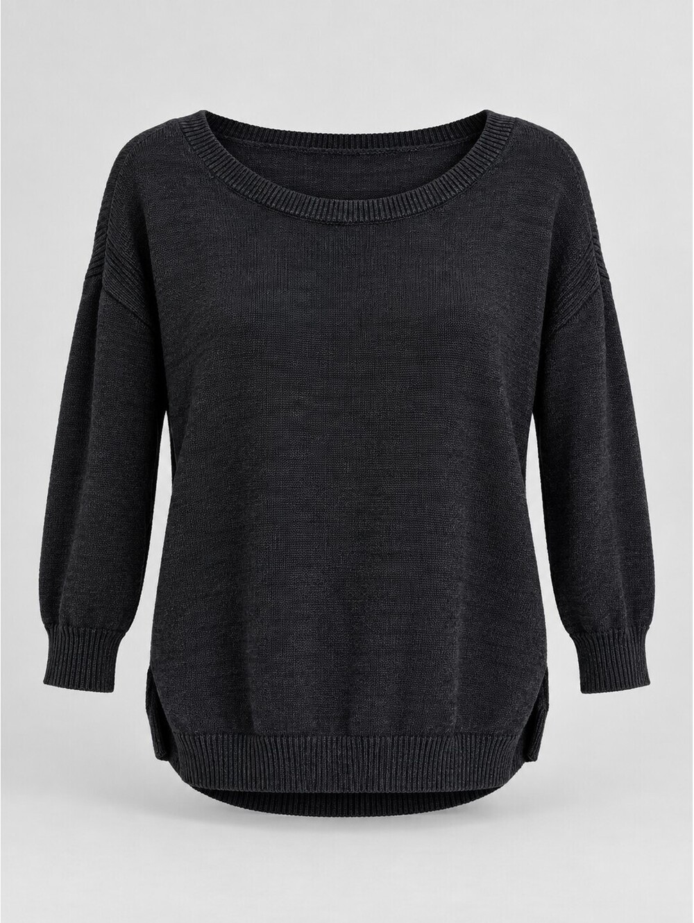 Banana Republic Women’s S Black Linen Blend Ribbed Boatneck Sweater